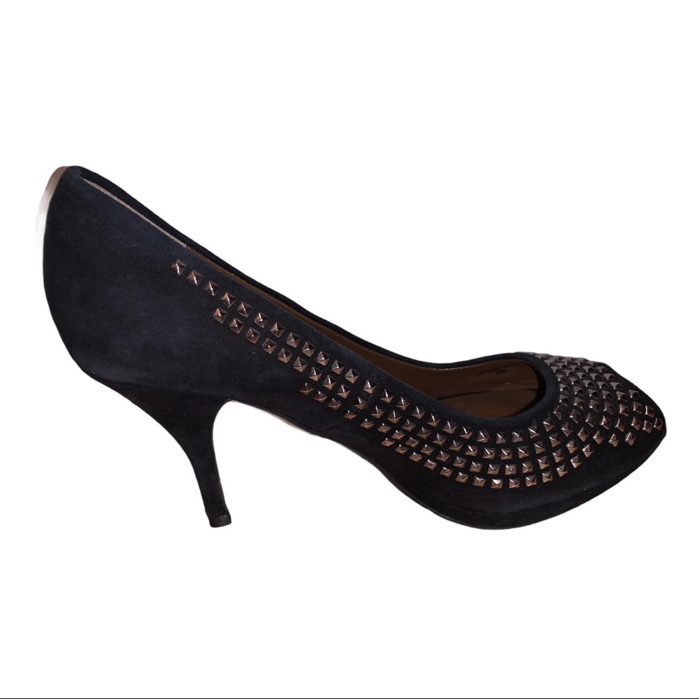 ZARA Woman Silver Studded Black High Heel Pump Dress Shoe